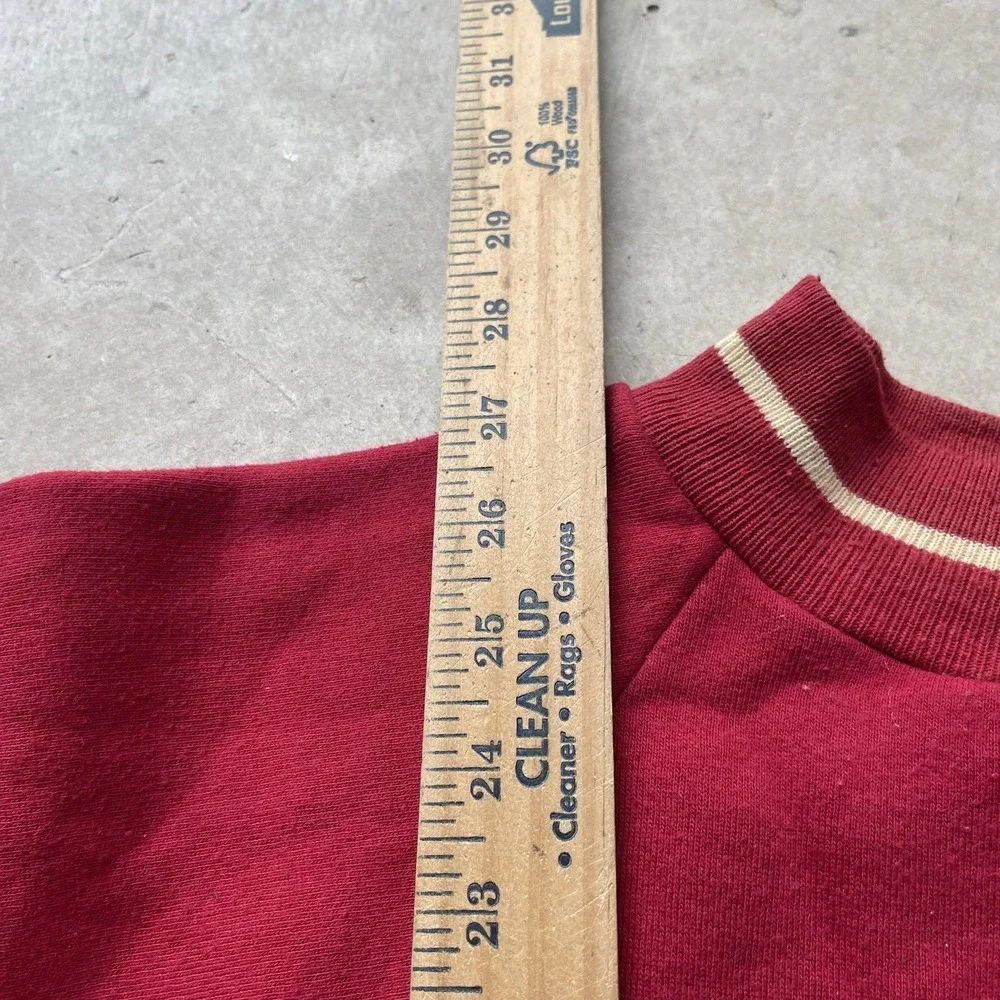 Vintage Florida State Flocked Crewneck‎ Sweatshirt FSU 70s Size Medium Red